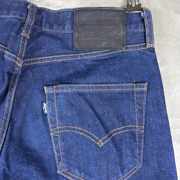 Levi's Made & Crafted Mens 501 Original Selvedge Jeans Big E Dark Wash 28x 34 - Picture 5 of 16